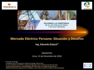 Situación mercado eléctrico peruano - diciembre 2016