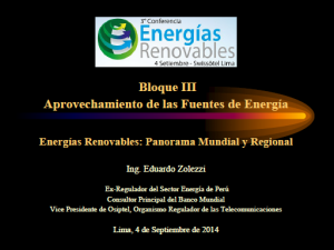 Energías renovables panorama - setiembre 2014
